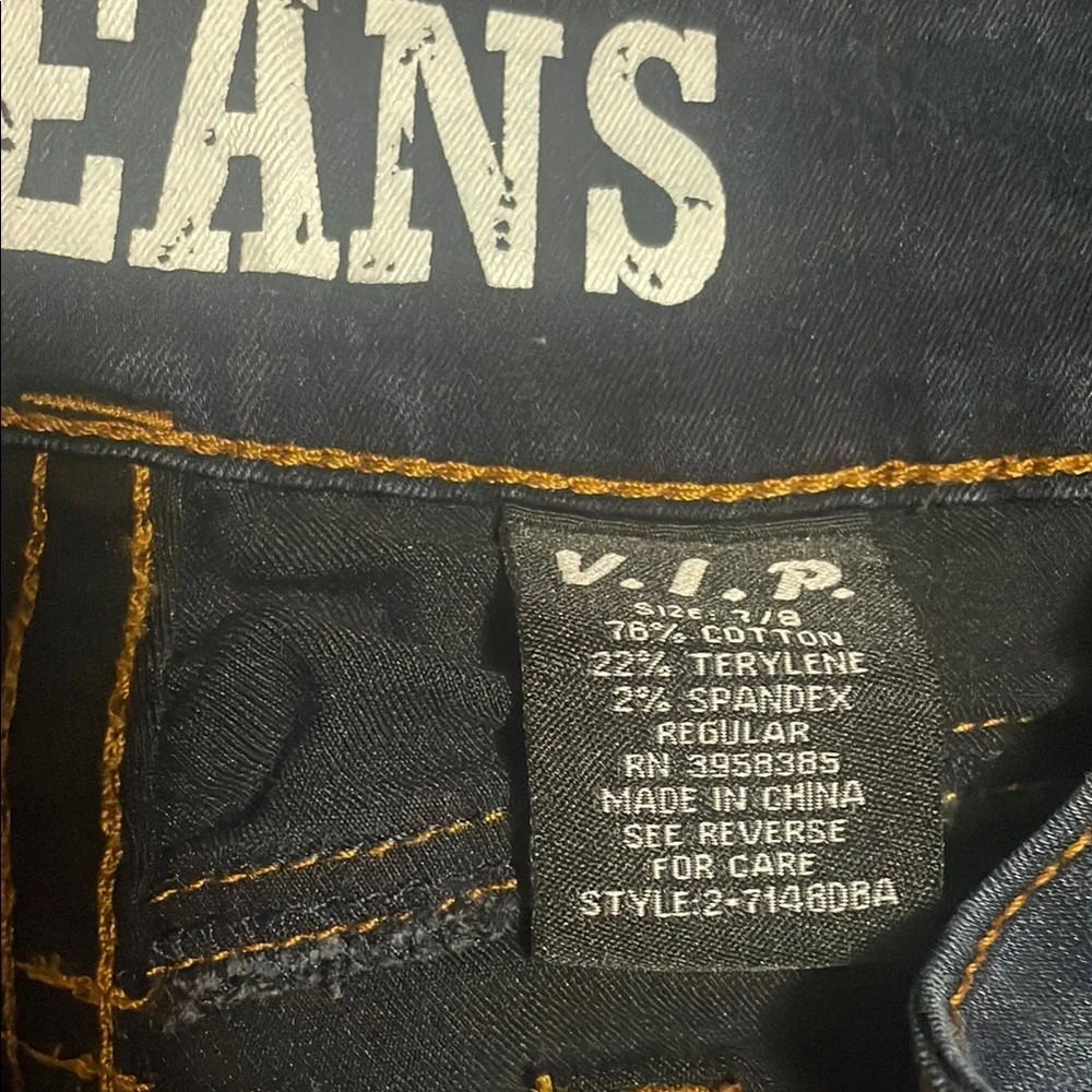 VIP Blue Jeggings with Stretch and Faded Design - Picture 2 of 5